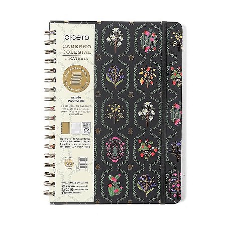 Caderno Colegial 1 Matéria 80fls Jardim Preto Cicero