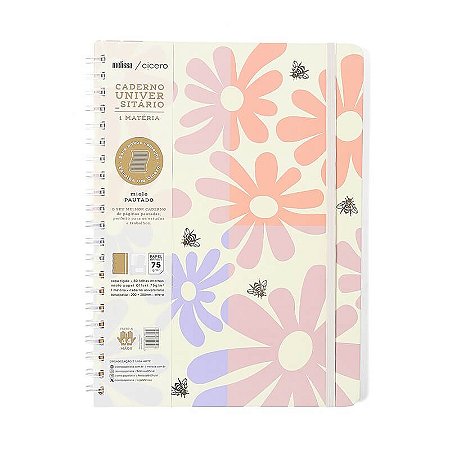 Caderno Universitario 1 Matéria 80fls Melissa Block Bloomy Cicero