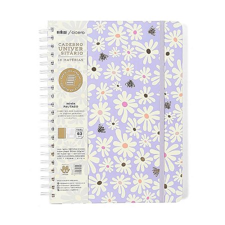 Caderno Universitario 10 Matérias 160fls Melissa Mini Bloomy Cicero