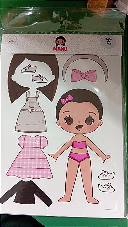 Kit Coleção Amigas Da Teteia - Manu Com Placa De Metal A4