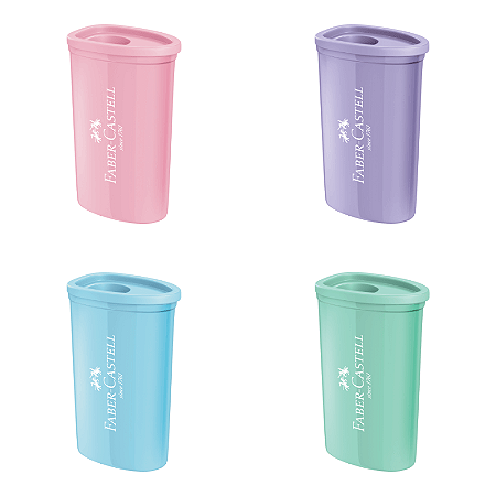 Apontador com Depósito Triangular Tons Pastel Faber-Castell