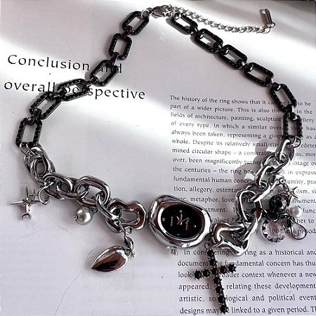 Choker Relógio Preto