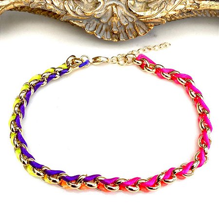 Tornozeleira Rainbow Line Dourado