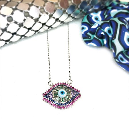 Colar Eye Colors Prateado