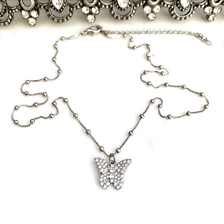 Colar Butterfly Prateado