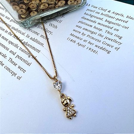 Colar Pingente Girl Dourado