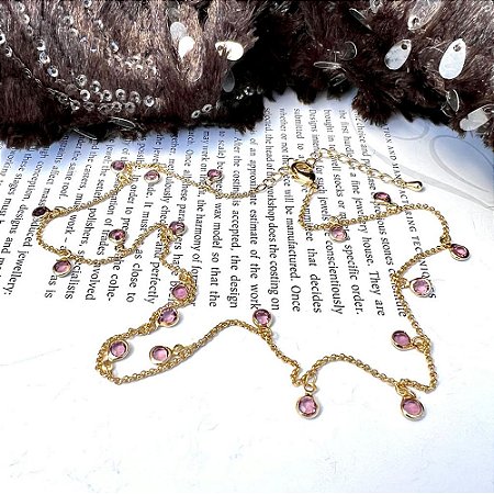 Colar Shine Ametista Dourado