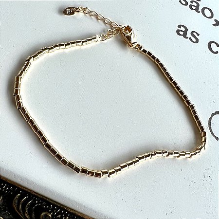 Pulseira Fio Canutilhos Dourado