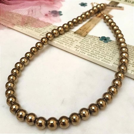 Colar Esferas Dourado Vintage