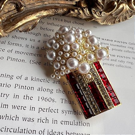 Broche Pipoca Pérolas