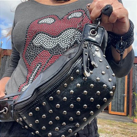Pochete Spikes Preta