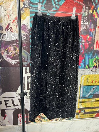 Saia Paetês Plush Preta