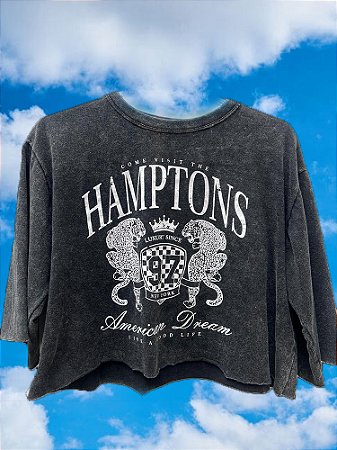 Cropped Hamptons Preta Estonado