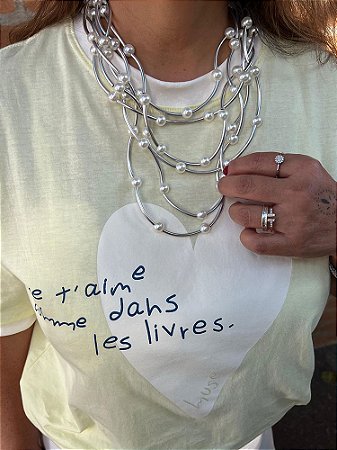 Maxi T-shirt Coração Amarelo