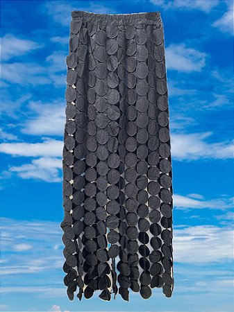 Saia Bolinhas Vazadas Preto