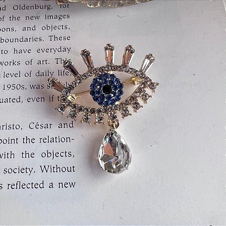 Broche Olho Gota Prateado