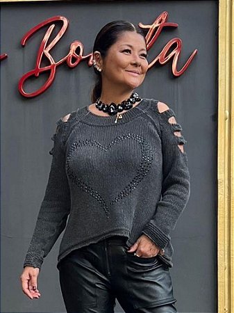 Blusa Tricot Recorte Estonado