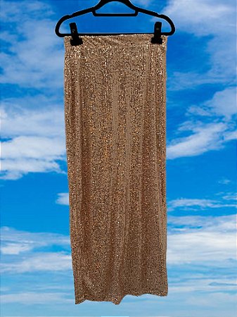 Saia Paetês Longa Dourado
