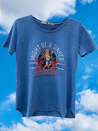 T-Shirt Fearless Azul Estonado