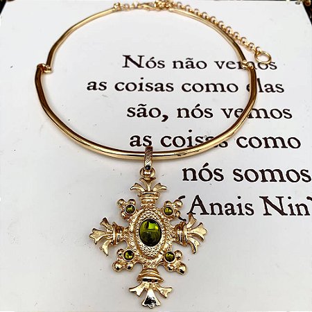 Choker Aro Cruz Malta Dourado