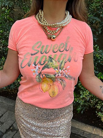 T-Shirt Sweet Enough Laranja