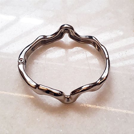 Bracelete Formato Orgânico Prateado
