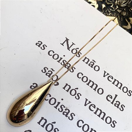 Colar Longo Gota Dourado
