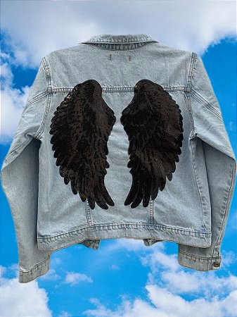 Jaqueta Jeans Asas Preta