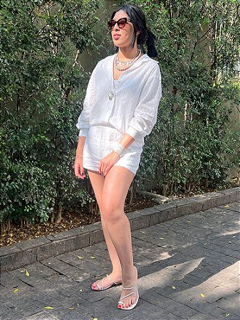 Conjunto Camisa Shorts Branco
