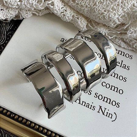 Bracelete Faixas Ondas Prateado