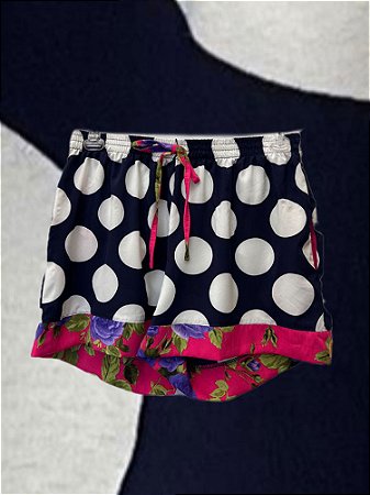Shorts Bolinhas Barra Flores