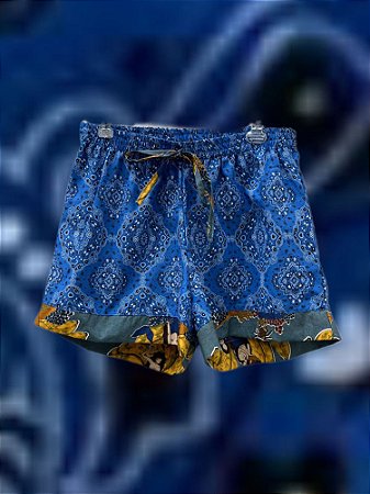 Shorts Bandana Paisley Azul