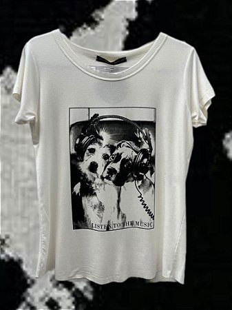 T-shirt Doguinhos Music Off White