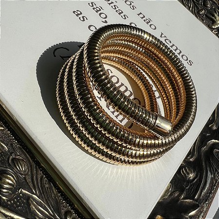 Pulseira Mola Voltas Dourado