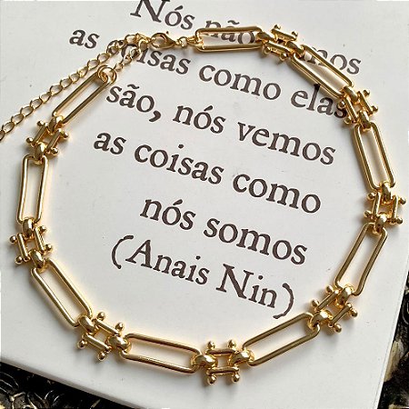 Colar Retângulos Dourado