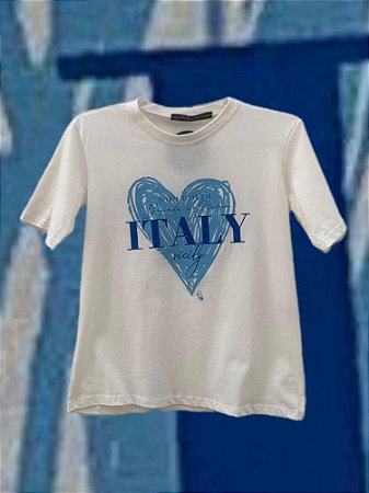 T-shirt  Italy Coração Off White