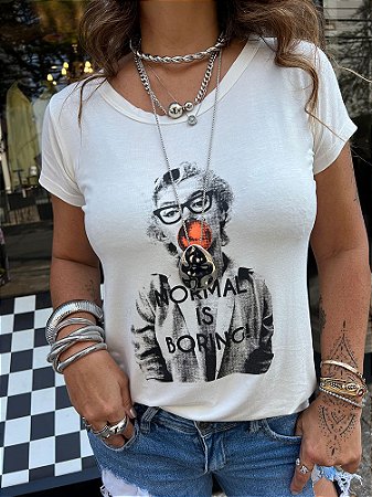 T-shirt Normal is Boring Off White