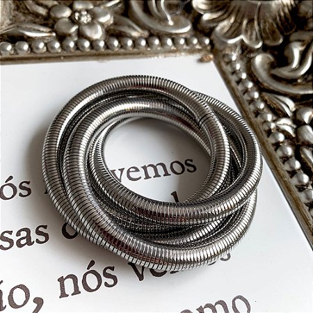 Pulseira Mola Enrolada Prateado