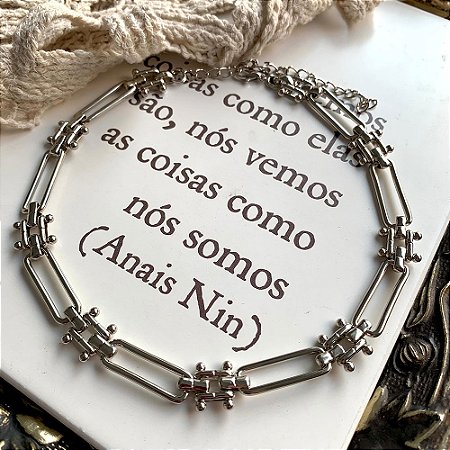 Colar Retângulos Prateado