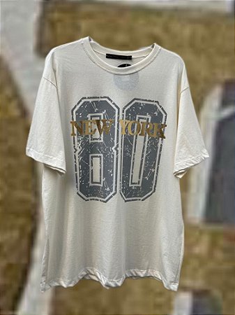 Maxi T-shirt New York Dourado