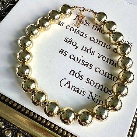 Colar Esferas Dourado