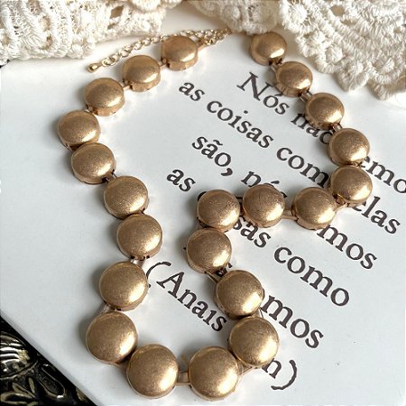 Colar Pastilhas Dourado