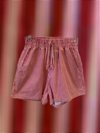 Shorts Listras Vermelho