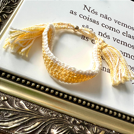 Pulseira Crochê Amarelo