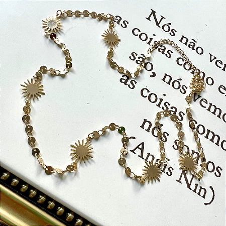 Colar Longo Estrelas Dourado