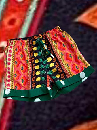 Shorts Abacaxi Flores Barrado Bolinhas