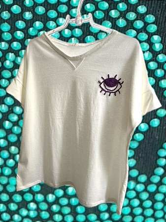T-shirt Olho Roxo Off White