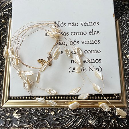 Colar Fio Feijões Perolados