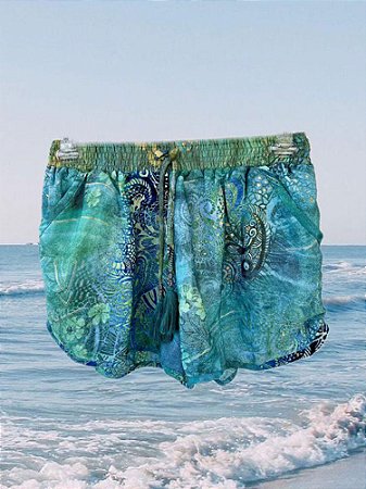 Shorts Estampado Verde Azul