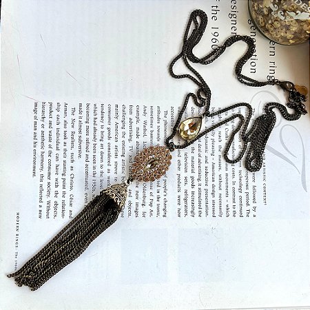 Colar Tassel Gota Dourado Vintage
